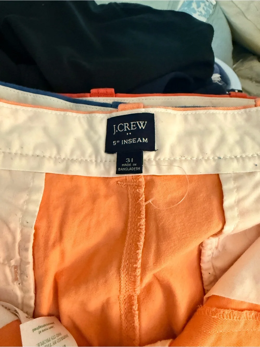 J. Crew Men’s Bright Orange Flat-Front Cotton Shorts